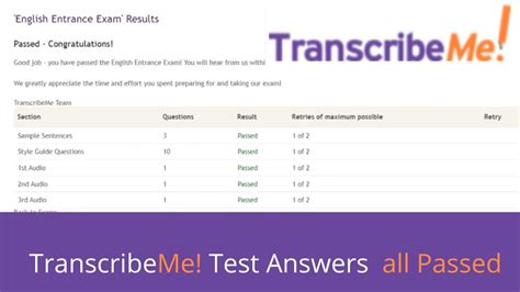 is the transcribeme test hard|How to pass the Transcribeme exam with flying .